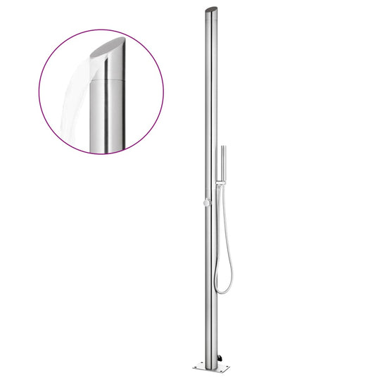 Garden Shower with  Base 225 cm Stainless Steel showcasing modern design and dual shower options.