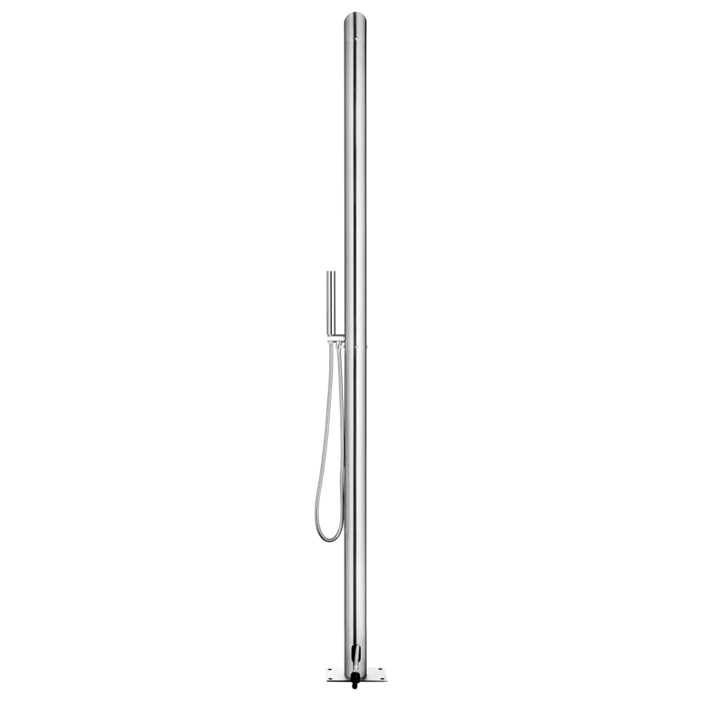 Garden Shower with  Base 225 cm Stainless Steel with hand shower attachment and modern design