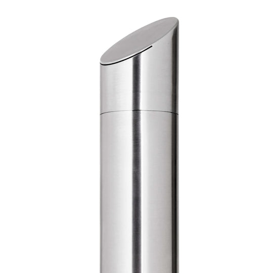 Close-up view of a sleek stainless steel design of Garden Shower with  Base 225 cm Stainless Steel.