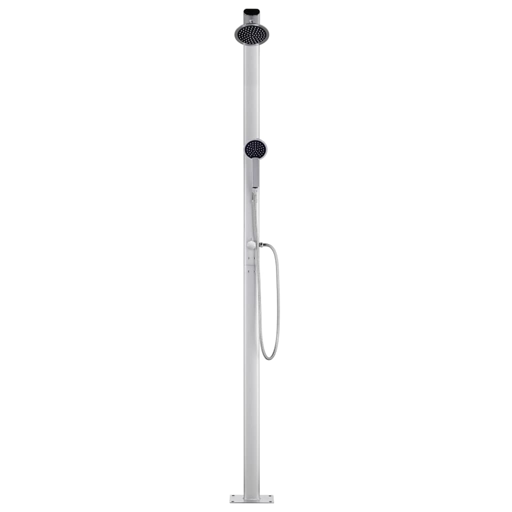 Garden Shower with Brown Base 220 cm Aluminium , garden shower , Durable,eligant,Hardware -,Home & Garden -,metal,Modern Design,new-305021,Pool & Spa -,Pool & Spa Accessories,Stylish,Weather-resistant