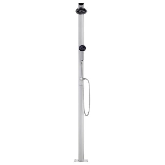 Garden Shower with Brown Base 220 cm Aluminium , garden shower , Durable,eligant,Hardware -,Home & Garden -,metal,Modern Design,new-305021,Pool & Spa -,Pool & Spa Accessories,Stylish,Weather-resistant