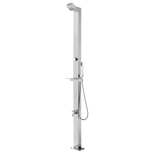 Garden Shower with  Base 225 cm Stainless Steel featuring a modern design and multiple shower components.