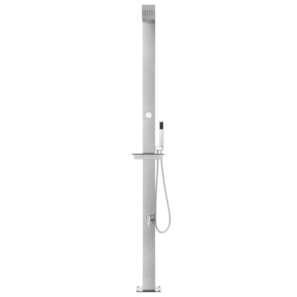 Garden Shower with Base 225 cm Stainless Steel featuring a modern design and multiple shower options.