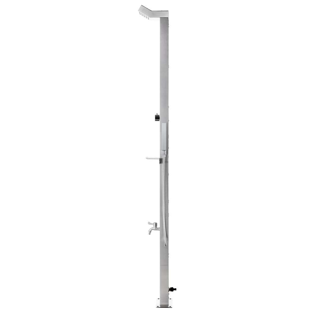 Garden Shower with  Base 225 cm Stainless Steel featuring a sleek stainless steel design for outdoor spaces.