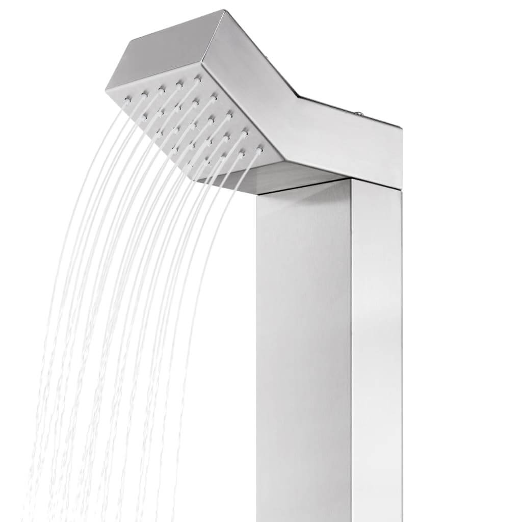 Garden Shower with  Base 225 cm Stainless Steel head shower, modern outdoor design for poolside use.