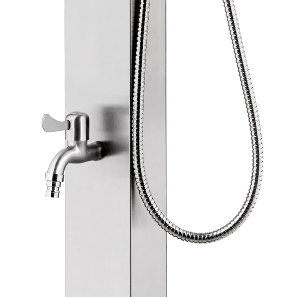 Garden Shower with  Base 225 cm Stainless Steel featuring a hand shower and foot wash faucet.