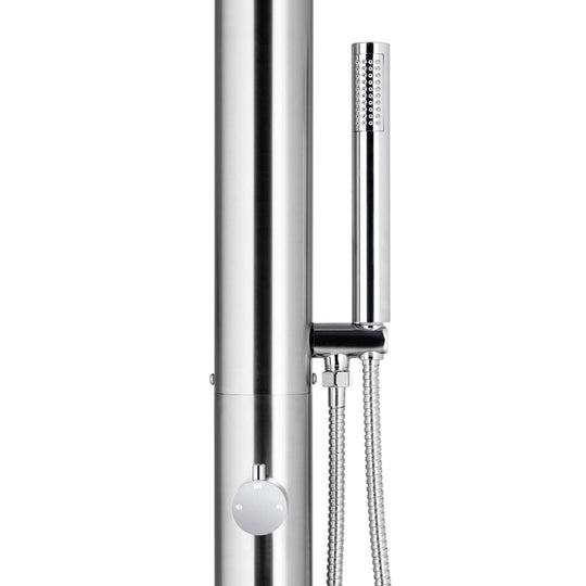 Garden Shower with Grey Base 230 cm Stainless Steel