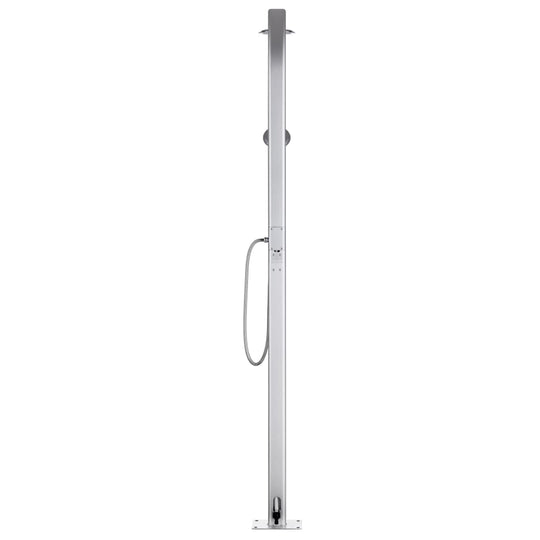 Garden Shower with Grey Base 220 cm Aluminium