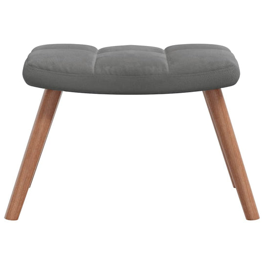 Dark velvet stool for Rocking Chair with a Stool Dark Velvet, featuring soft upholstery and wooden legs.