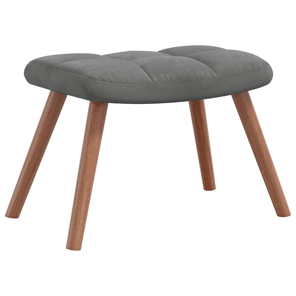 Rocking Chair with a Stool Dark Velvet - modern footstool with padded upholstery and wooden legs, stylish and elegant for home decor