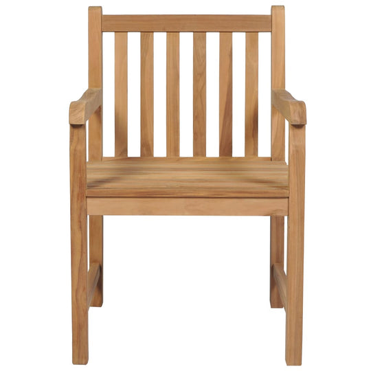 Outdoor Chairs 4 pcs Solid Teak Wood - Rustic wooden chair design ideal for outdoor spaces.