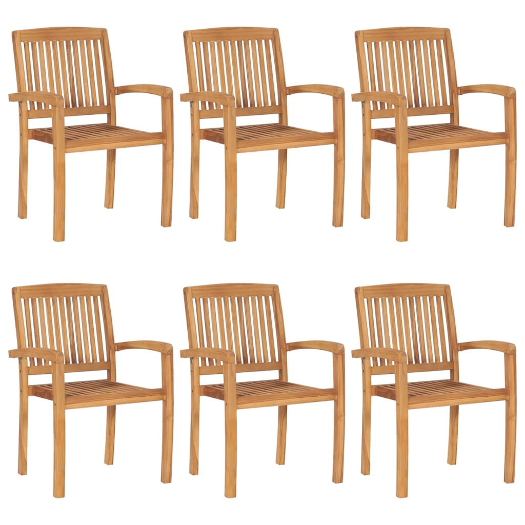 Stacking Garden Chairs 6 pcs Solid Teak Wood , Furniture -> Outdoor Furniture -> Outdoor Seating -> Outdoor Chairs , Durable,eligant,Furniture -,Home & Garden -,Modern Design,new-305021,Outdoor Chairs,Outdoor Furniture -,Outdoor Seating -,Wooden Furniture