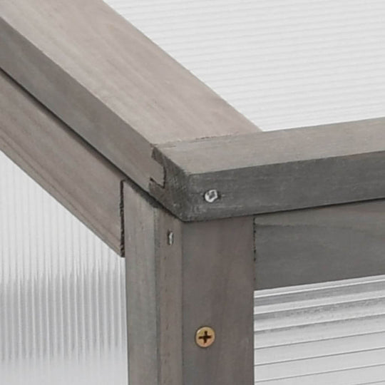 حوض زراعي مرتفع مع دفيئة، 110×54×120 سم، مصنوع من خشب التنوب الصلب