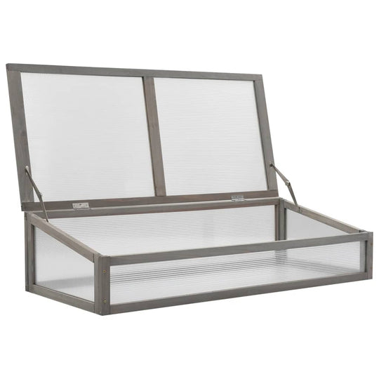 حوض زراعي مرتفع مع دفيئة، 110×54×120 سم، مصنوع من خشب التنوب الصلب