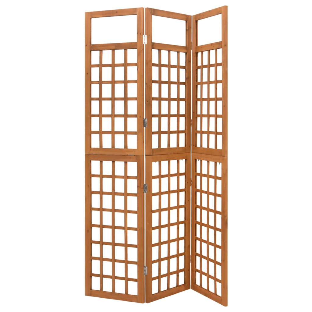 5-panel solid fir wood room divider and trellis for outdoor furniture, 201.5x180 cm, perfect for plants and privacy.