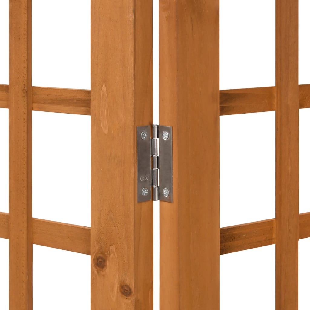 Close-up of solid fir wood hinge on a 5-panel room divider trellis, ideal for garden and patio privacy, 201.5x180 cm.