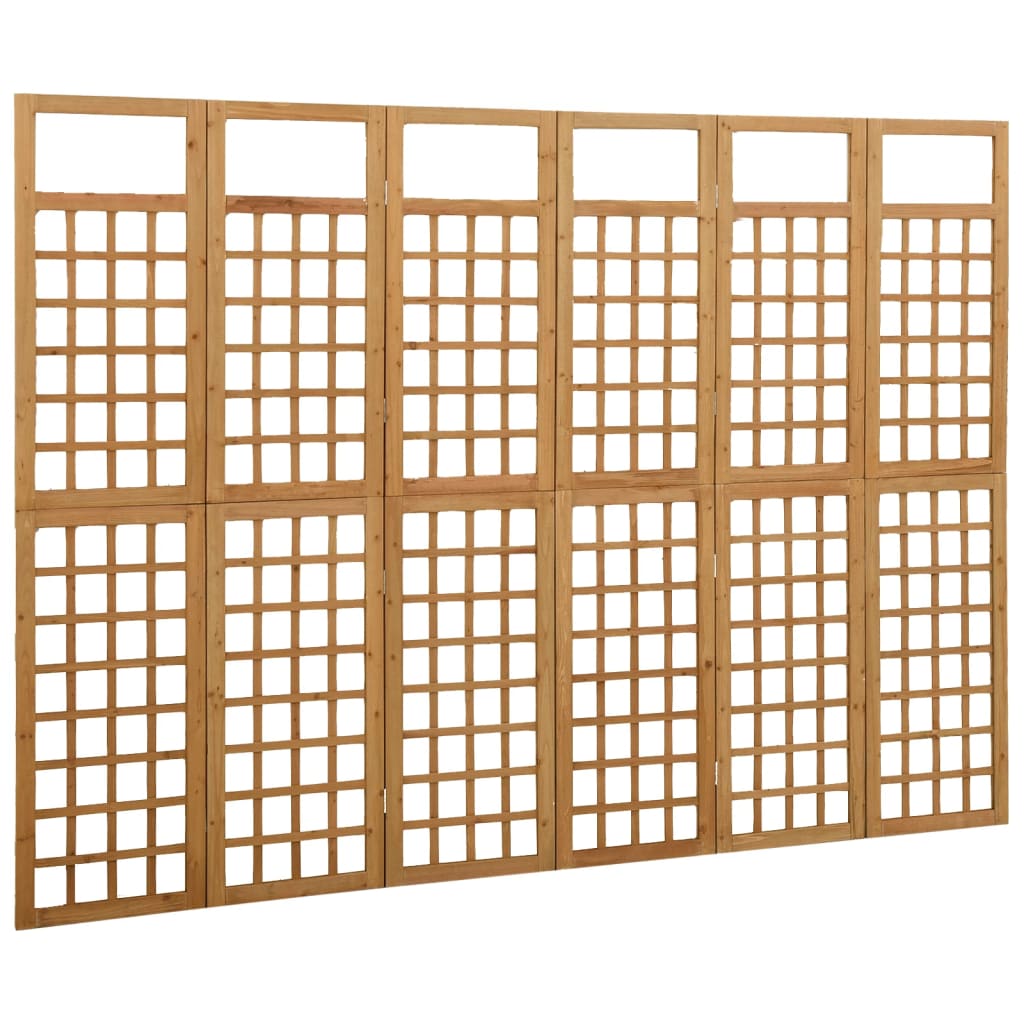 6-Panel Room Divider/Trellis Solid Fir Wood 242.5x180 cm showcased in a stylish indoor setting.
