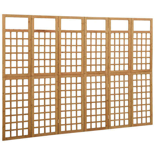 6-Panel Room Divider/Trellis Solid Fir Wood 242.5x180 cm showcased in a stylish indoor setting.