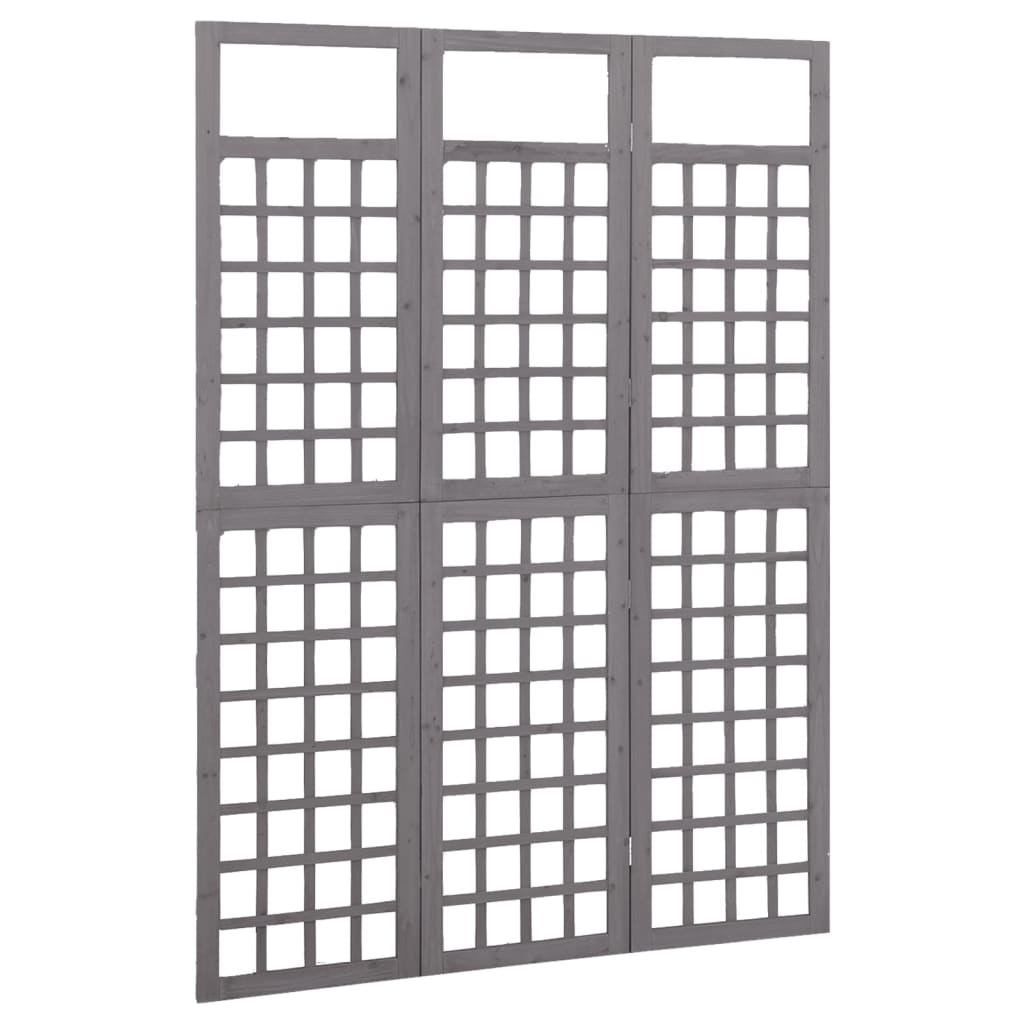 Black 5-panel fir wood room divider and trellis for indoor or outdoor use, perfect for patios and gardens.