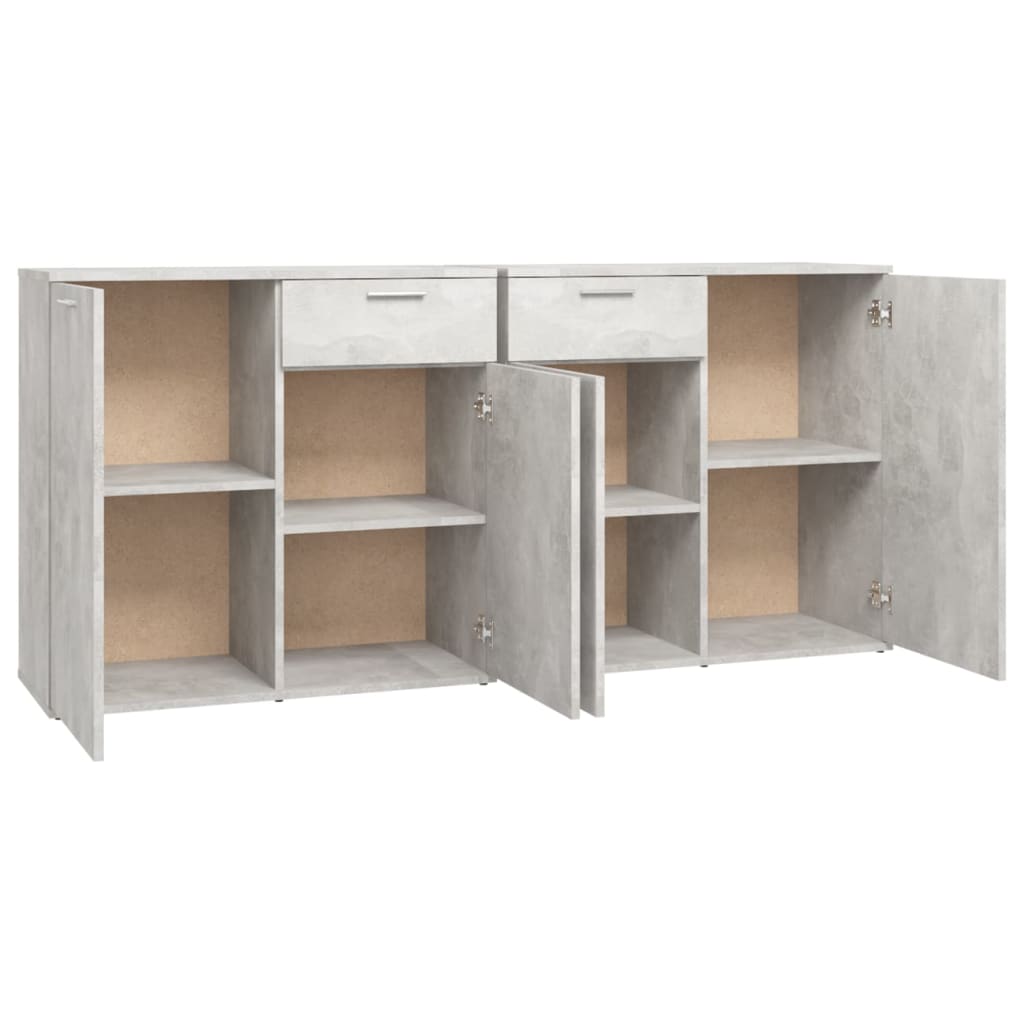 Sideboard Concrete 160x36x75 cm Engineered Wood , Furniture -> Cabinets & Storage -> Buffets & Sideboards , Buffets & Sideboards,Cabinets & Storage -,Durable,eligant,Furniture -,Home & Garden -,Modern Design,new-305021,Wooden Furniture