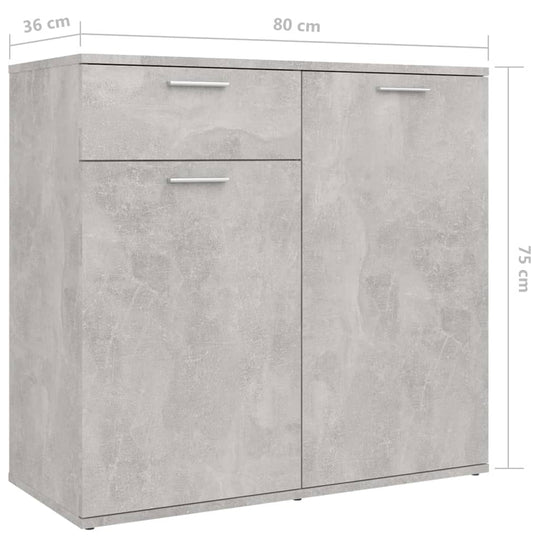 Sideboard Concrete 160x36x75 cm Engineered Wood , Furniture -> Cabinets & Storage -> Buffets & Sideboards , Buffets & Sideboards,Cabinets & Storage -,Durable,eligant,Furniture -,Home & Garden -,Modern Design,new-305021,Wooden Furniture