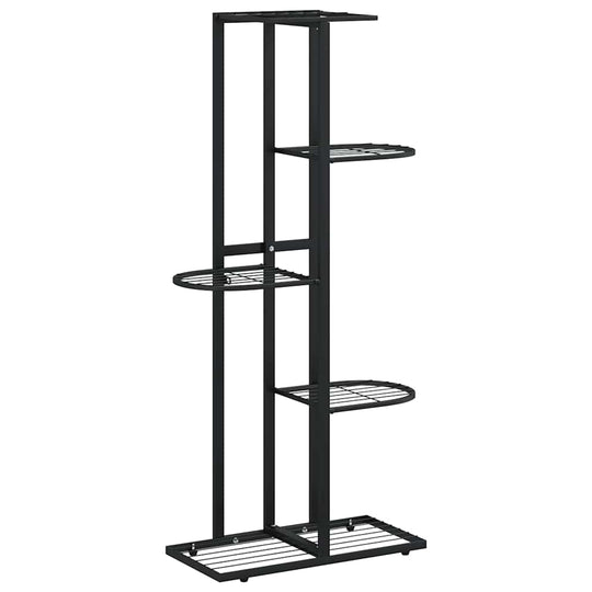 5-Floor Flower Stand 43x22x98 cm Metal, black plant rack with 5 tiers for displaying plants and decorative items, sturdy metal construction.