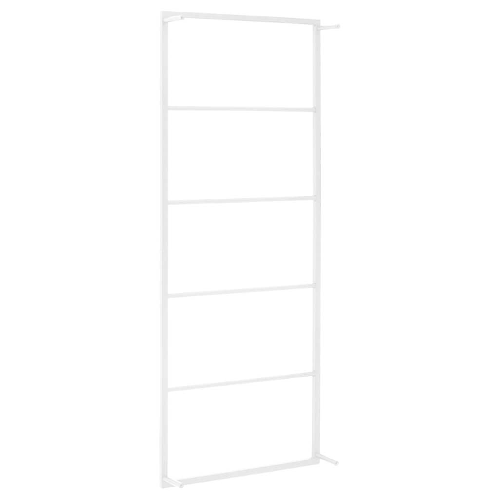 White Towel Rack 45x10x115 cm Steel with five bars for bathroom storage.