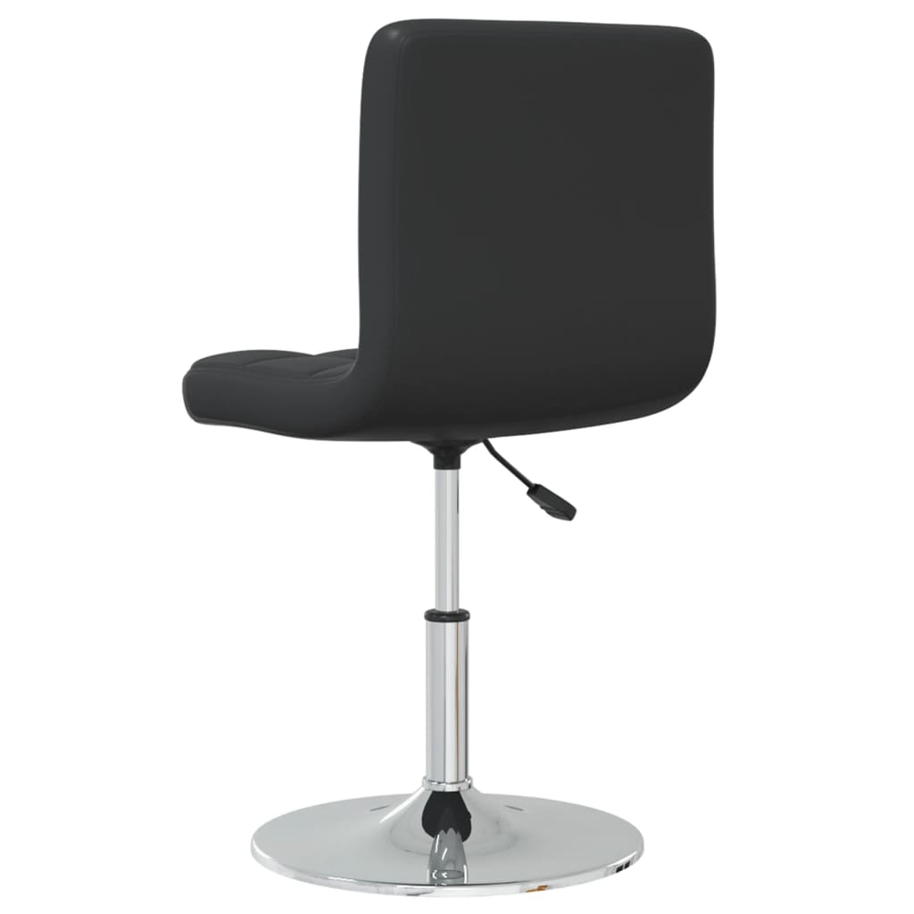 Black faux leather bar stool with chrome base and gas lift mechanism, ideal for outdoor and patio furniture settings.