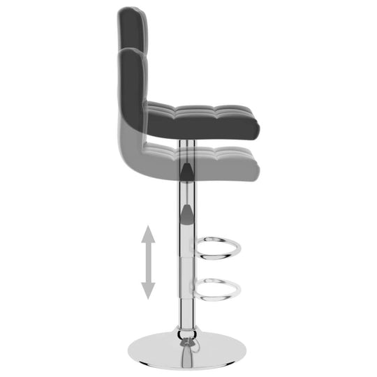 Adjustable bar stool in black faux leather with chrome base and built-in footrest for comfort in outdoor living spaces.