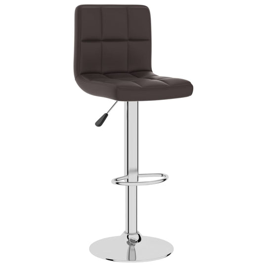 Bar Stool Faux Leather with chrome base and footrest, adjustable height for kitchen or bar seating comfort.