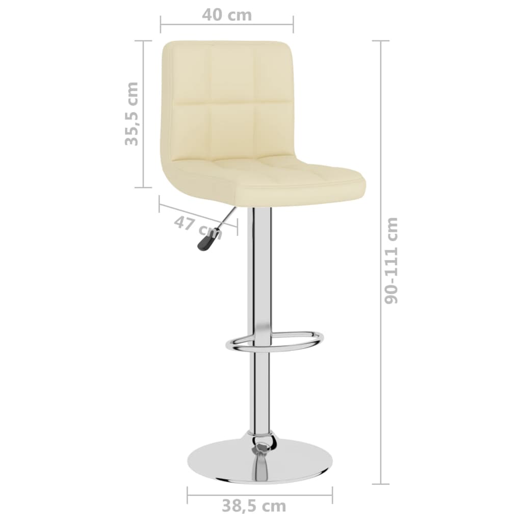 Cream fabric bar stool with chrome base, height adjustable, ideal for outdoor furniture and home patio settings.