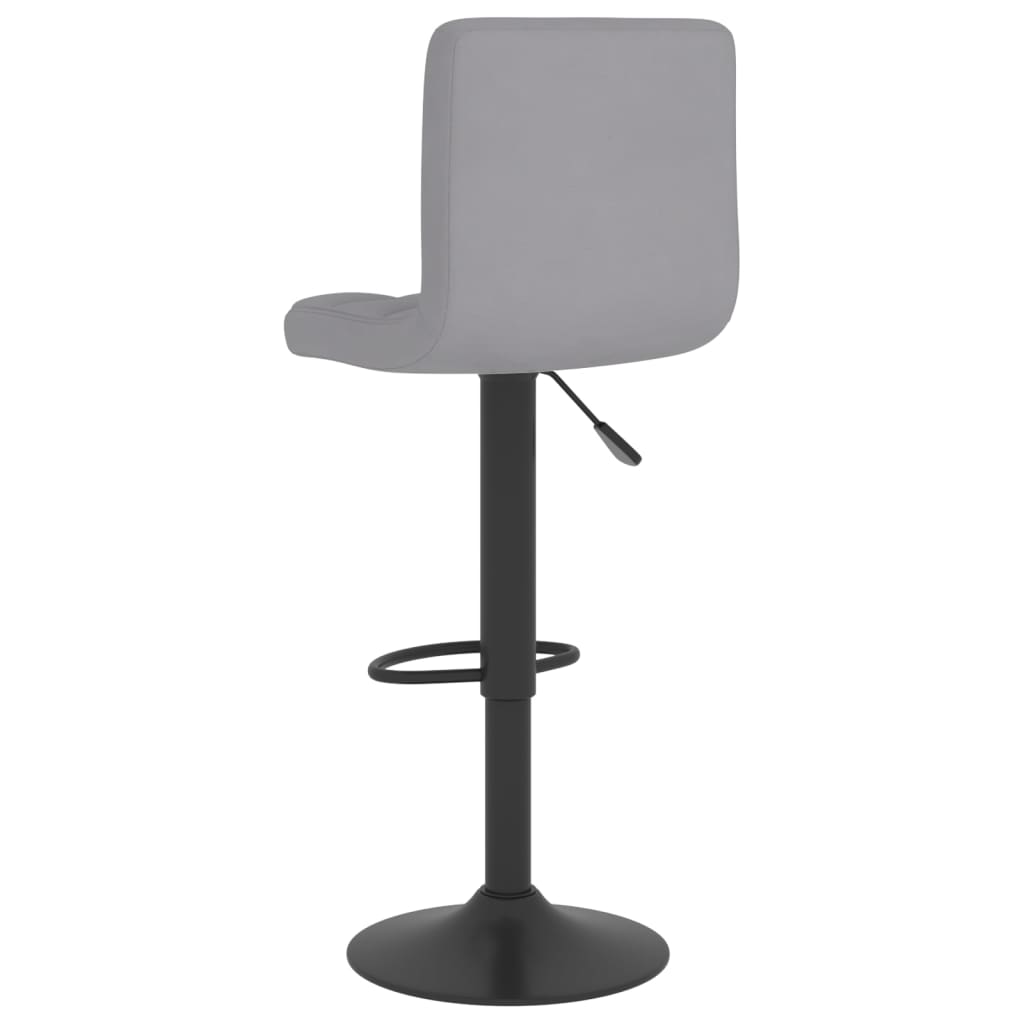 Bar Stool Light  Fabric in soft grey upholstery with adjustable height and chrome base