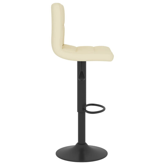 Cream Bar Stool Fabric with chrome-finished steel base and footrest, adjustable height with gas lift mechanism for optimal seating comfort.