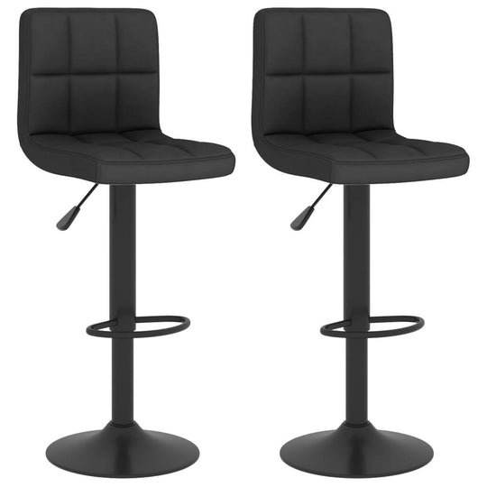 Bar Stools 2 pcs Fabric with adjustable height and footrest, upholstered in soft fabric, featuring sturdy chrome-finished steel base.