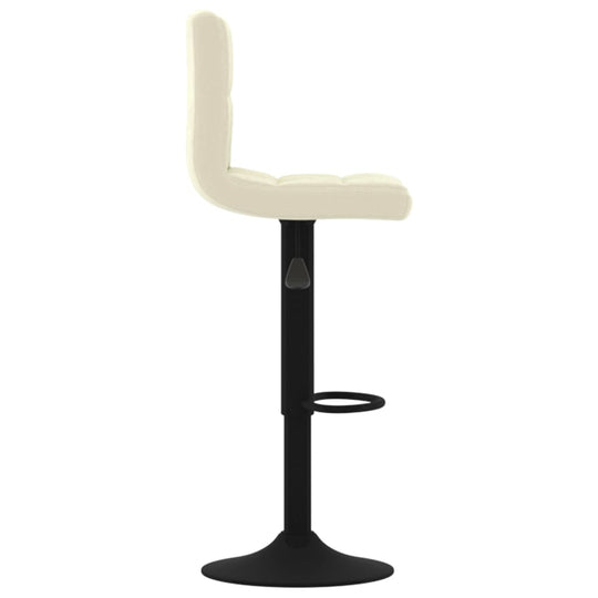 Cream velvet bar stool with chrome base and footrest, perfect for outdoor and patio settings.