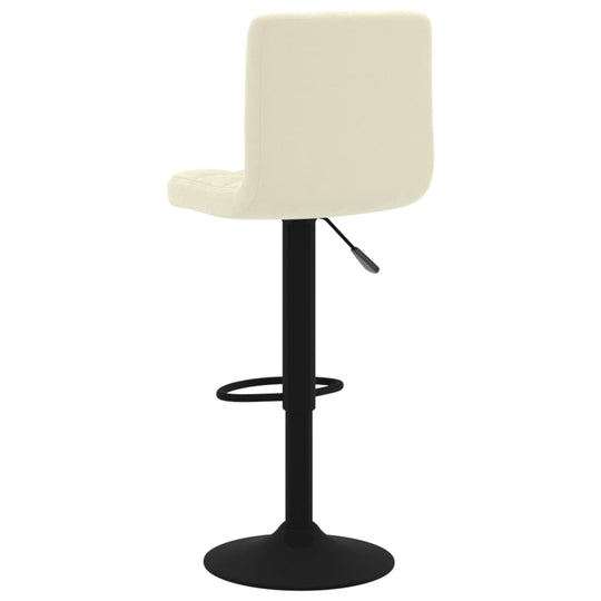 Cream velvet bar stool with adjustable height and chrome-finished base, ideal for outdoor and home patio furniture.