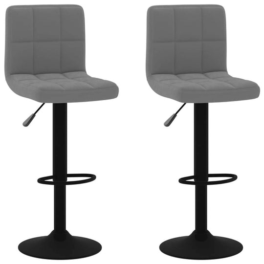 Bar Stools 2 pcs Dark Velvet with footrest and adjustable gas lift, chrome-finished steel base, ideal for kitchen or home bar seating.