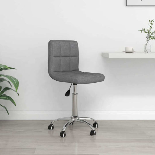 Swivel Office Chair Light Grey Fabric