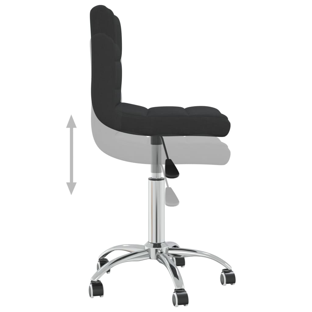 Swivel Office Chair Fabric with adjustable height and padded seat, shown in side view with castors and gas lift mechanism