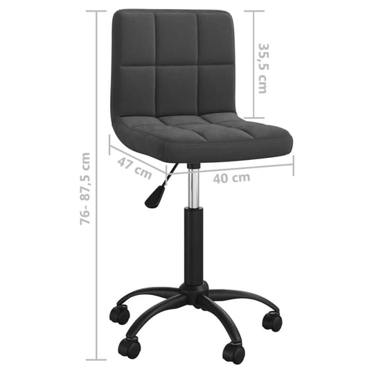 Swivel Office Chair Black Velvet