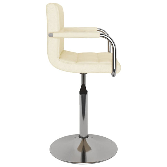 Cream Bar Stool Fabric with chromed steel frame and height-adjustable swivel design