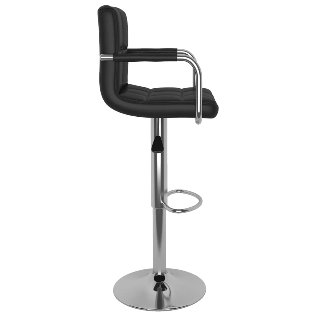 Bar Stool Black Faux Leather