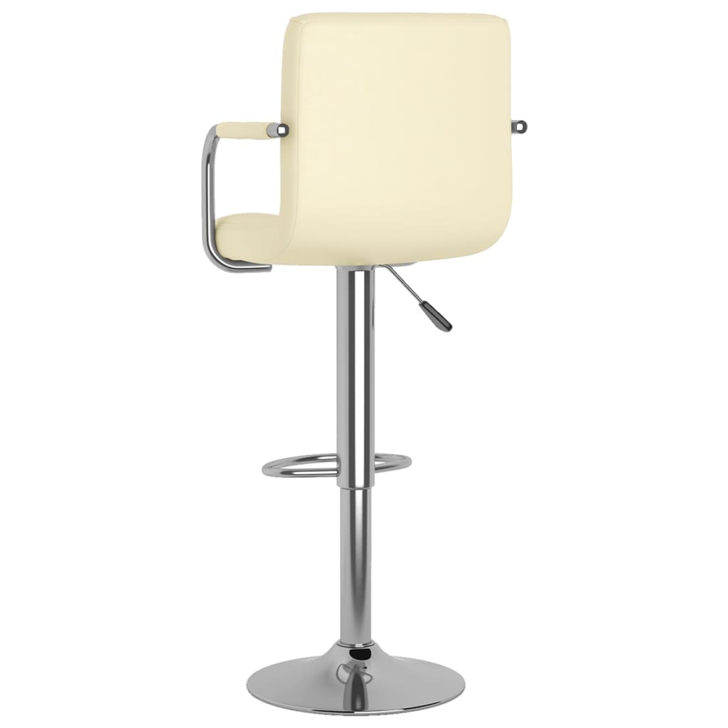 Bar Stool Faux Leather with chromed steel frame and adjustable height gas lift mechanism.