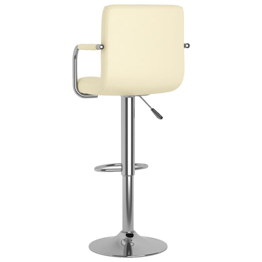 Bar Stool Faux Leather with chromed steel frame and adjustable height gas lift mechanism.