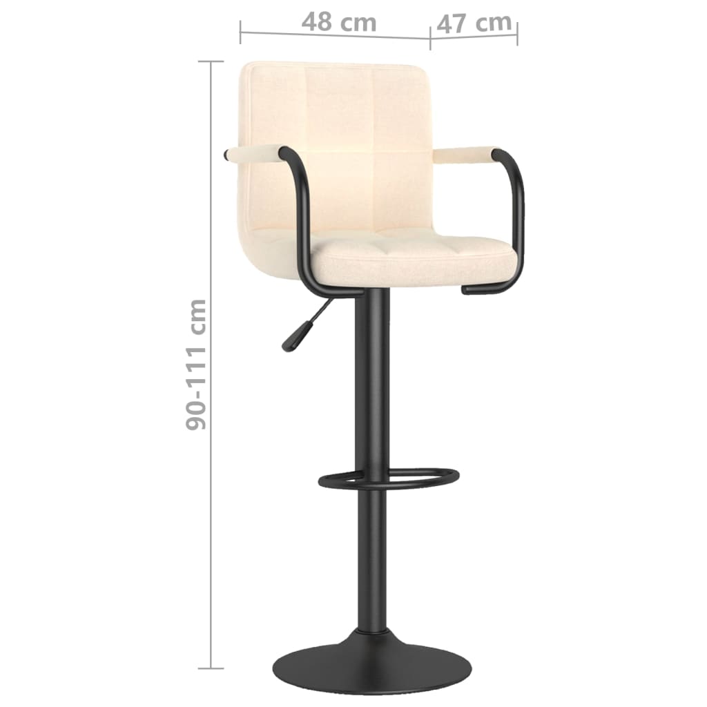 Bar Stools 2 pcs Cream Fabric