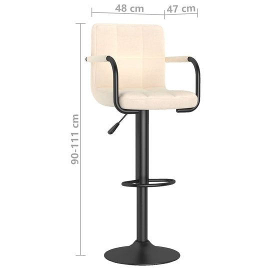 Bar Stools 2 pcs Cream Fabric