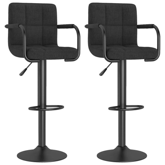 Bar Stools Set of 2 – Fabric Upholstery | Modern Seating for UAE & Dubai with adjustable height and footrest shown.