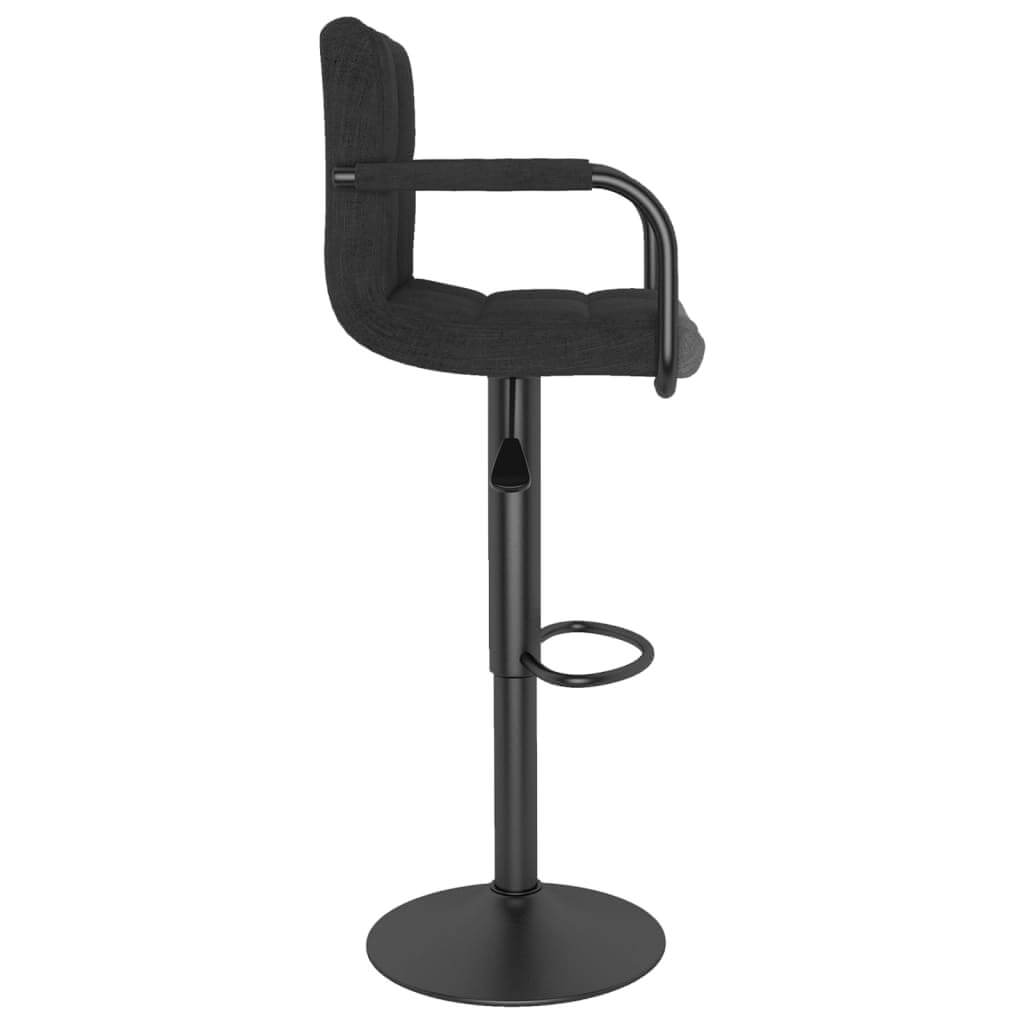 Bar Stools Set of 2 – Fabric Upholstery in black with adjustable height and footrest, modern seating for UAE & Dubai.