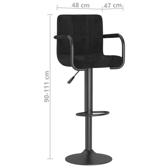 Bar Stools 2 pcs Black Velvet