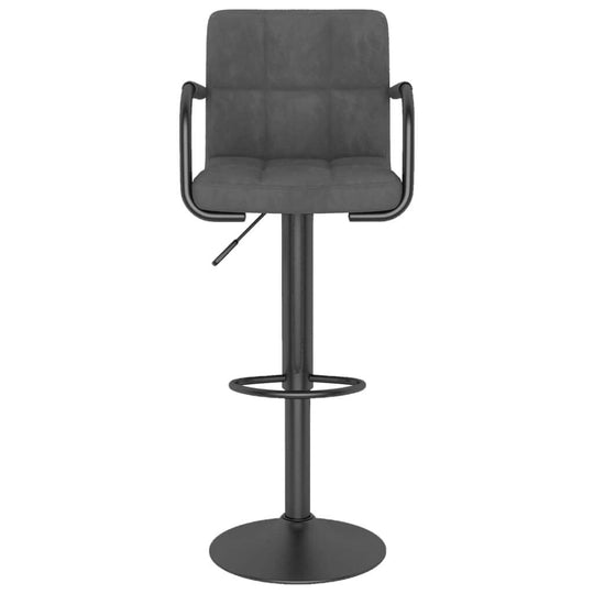 Bar Stools 2 pcs Dark Velvet with adjustable height, velvet upholstery, and sturdy steel frame.